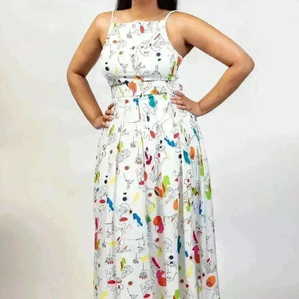 Creative Vibes Abstract Print Maxi Dress